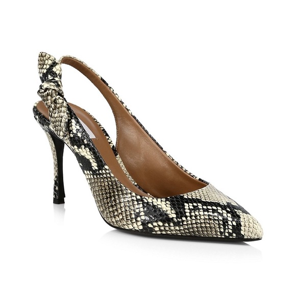 Tabitha Simmons Shoes - TABITHA SIMMONS GORGEOUS PYTHON SLINGBACK HEELS WITH SIDE BOW DETAIL SIZE 8.5